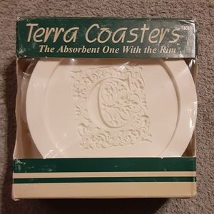 Terra "C" monogrammed coaster set